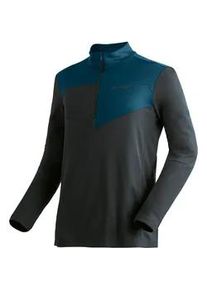 Rollkragenpullover Maier Sports "Felian", Herren, Gr. 54, schwarz, 100% Polyester, hoch geschlossener Ausschnitt, Pullover Rollkragenpullover, Herren Midlayer, pflegeleichtes Half-Zip Fleece, Regular Fit