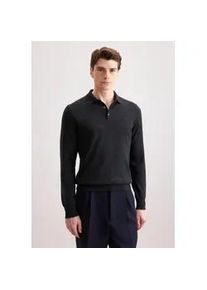 Strickpullover Seidensticker "Schwarze Rose", Herren, Gr. XXL, grau, 100% Wolle, unifarben, regular fit, Pullover Strickpullover, 1/1 Kragen Uni