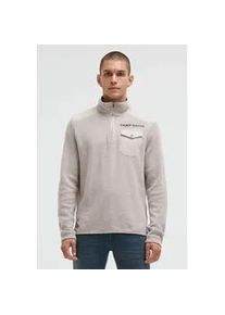 Sweater CAMP DAVID, Herren, Gr. 3XL, silbery, Sweatware, Material: 97% Baumwolle, 3% Polyester, bestickt, regular fit normal, hoch geschlossener Ausschnitt, eingesetzt B&uuml;ndchen, Sweatshirts Sweater, mit Stickerei &uuml;ber der Brusttasche