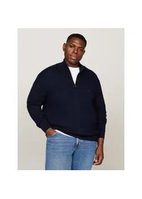 Tommy Hilfiger Big & Tall Cardigan "BT-PIMA ORG CTN CASHMERE ZTHRU-B", Herren, Gr. XXL, blau (desert sky), Strick, Obermaterial: 95% Baumwolle, 5% Kaschmir, TOMMY HILFIGER BIG & TALL, regular fit, Rippb&uuml;ndchen, Strickjacken