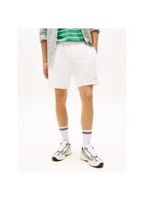 Tommy Hilfiger Shorts TOMMY JEANS "TJM CONTRAST LINEAR BEACH", Herren, Gr. M, N-Gr, ancient wei&szlig;, Web, Obermaterial: 80% Baumwolle, 20% Polyester, unifarben, regular fit kurz, Hosen Shorts, Regular fit mit elastischem Bund