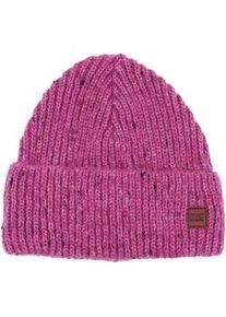 Beanie MaxiMo, M&auml;dchen, Gr. 55/57, dunkelpinkmeliert, Strick, Materialmix, mehrfarbig, M&uuml;tzen Beanie, w&auml;rmend, mehrfarbig, mit breitem Umschlag, gef&uuml;ttert