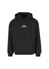 Mister Tee Kapuzenpullover MISTERTEE "MisterTee Think Different EMB Fluffy Hoody", Herren, Gr. S, schwarz, 70% Baumwolle, 30% Polyester, mehrfarbig, loose fit, ohne Ausschnitt, Pullover Kapuzenpullover