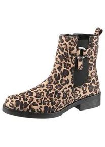 Chelseaboots Gabor, Damen, Gr. 40, leo, Elastischer Einsatz, Veloursleder, Schuhe Chelseaboots, Blockabsatz, Businessschuh, Stiefelette mit Best Fitting-Ausstattung