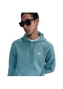 Kapuzensweatshirt Nike SPORTSWEAR "Nike Club Men's Pullover Fleece Hoodie", Herren, Gr. M, denim turq, denim turq, wei&szlig;, Obermaterial: 80% Baumwolle, 20% Polyester, normal, Rundhals, Sweatshirts, mit K&auml;ngurutasche, mit angesetztem B&uuml;ndchen, Langarm