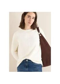 Langarmshirt Cecil, Damen, Gr. L (42), creamy wei&szlig;, Jersey, Obermaterial: 50% Baumwolle, 50% Modal, unifarben, l&auml;ssig geschnitten h&uuml;ftbedeckend, Rundhals, Shirts Langarmshirt, mit Stehkragen, Funnelneck