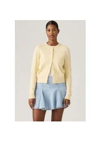 Levi's Strickjacke LEVI'S "TARA SUPER SOFT C", Damen, Gr. XS (34), rutabaga cable stitch, Strick, Obermaterial: 53% Baumwolle, 32% Polyester, 13% Polyamid, 2% Elasthan, normal normal, Rundhals, B&uuml;ndchen, Strickjacken Strickjacke, mit Knopfverschluss