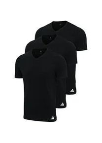 T-Shirt Adidas ORIGINALS "T-Shirt V-Neck Shirt, Active Core Cotton 3PK 3er Pack", Damen, Gr. S, schwarz, Obermaterial: 100% Baumwolle CO., Shirts T-Shirt