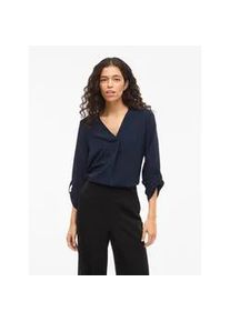 Blusenshirt Vila "VIJOSA 3/4 V-NECK TOP - NOOS", Damen, Gr. 38, navy blazer, Jersey, Obermaterial: 100% Polyester, unifarben, regular fit normal, V-Ausschnitt, Shirts Blusenshirt