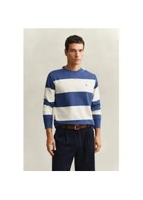 Sweatshirt Gant "STRIPED C-NECK", Herren, Gr. M, vintage blau, Sweatware, Obermaterial: 100% Baumwolle, gestreift, h&uuml;ftlang, Rundhals, angesetztes B&uuml;ndchen, Sweatshirts Sweatshirt, mit Rundhals und Logostickerei