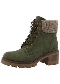 Winterstiefelette Tom Tailor, Damen, Gr. 37, khaki, Lederimitat, Textil, Basic, Schuhe Winterstiefelette, Workerboots, Stiefelette mit Blockabsatz