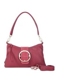 Schultertasche Harbour 2nd "Ilaria", Damen, Gr. B/H/T: 33cm x 18cm x 8cm, wine, Leder, Taschen Schultertasche, Handtasche, Abendtasche mit Rei&szlig;verschlussfach auf der R&uuml;ckseite