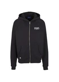 Kapuzenpullover PEQUS "PEQUS PQS-ZH-100-001 Back Logo", Herren, Gr. XS, schwarz, 100% Baumwolle, unifarben, oversize, ohne Ausschnitt, Pullover Kapuzenpullover