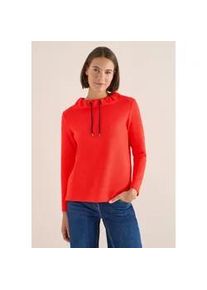 Langarmshirt Cecil, Damen, Gr. XXL (46), pumkin orange, Stoff, 76% Viskose, 16% Nylon, 8% Elasthan, unifarben, comfort fit normal, hoch geschlossener Ausschnitt, abgesteppt, Shirts Langarmshirt, mit Tunnelzugband am Kragen