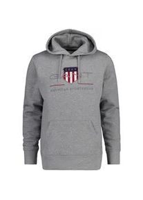 Sweatshirt Gant "Sweatshirt REGULAR ARCHIVE SHIELD HOODIE", Herren, Gr. 3XL, grau, Obermaterial: 78% Baumwolle CO. 22% Polyester PES., Sweatshirts Sweatshirt