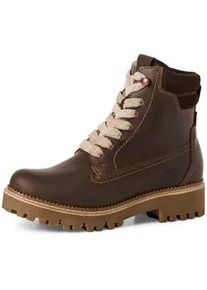 Winterboots Tamaris, Damen, Gr. 40, mokka, Leder, unifarben, Schuhe Winterboots, Schn&uuml;rboots, Outdoorschuh mit PrimaLoft-Ausstattung