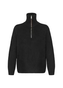 Troyer oxmo "Troyer OXIBALLINO", Damen, Gr. S, schwarz, Obermaterial: 93% Polyester PES. 5% Wolle mw. 2% Elasthan EL., Pullover Troyer