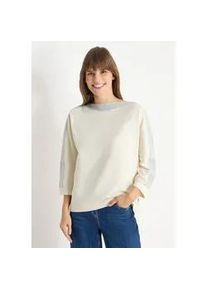 3/4-Arm-Shirt Cecil, Damen, Gr. XXL (46), creamy wei&szlig;, Web, 48% Baumwolle, 48% Modal, 4% Elasthan, unifarben, normal normal, U-Boot-Ausschnitt, B&uuml;ndchen, Shirts 3/4-Arm-Shirt, mit U-Boot-Ausschnitt