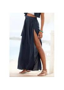 Wickelrock s.Oliver, Damen, Gr. 38, marine, Cr&ecirc;pe, Obermaterial: 100% Viskose, unifarben, figurumspielend bodenlang, R&ouml;cke Wickelrock, in Maxil&auml;nge