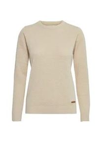 Strickfleece-Pullover oxmo "Strickpullover OXSarah", Damen, Gr. XS, grau (oyster gray), Obermaterial: 100% Baumwolle CO., Pullover