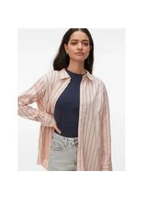 V&eacute;ro Moda Hemdbluse VERO MODA "VMELINA LS SHIRT WVN NOOS", Damen, Gr. M, chintz rose stripes:ella stripe, Web, Obermaterial: 100% Baumwolle, gestreift, bequem Po-bedeckend, 2-Knopf-Manschette mit Schlitz, Blusen Hemdbluse, Baumwolle