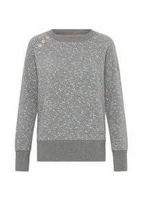 Longpullover oxmo "Sweater OXBEA SWEATSHIRT", Damen, Gr. S, grau (medium grau melange), Obermaterial: 55% Polyester PES. 45% Baumwolle CO., Pullover Longpullover