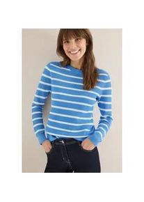 Strickpullover Cecil, Damen, Gr. XL (44), fountain blau, Strick, Obermaterial: 100% Baumwolle, gestreift, normal h&uuml;ftbedeckend, Rundhals, B&uuml;ndchen, Pullover Strickpullover, im Streifen-Look