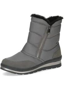 Snowboots Caprice, Damen, Gr. 37,5, grau, Synthetik, Schuhe Snowboots, Keilabsatz, Outdoorboots, Kurzstiefel mit Fellimitat am Schaftrand