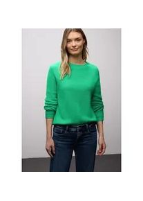 Strickpullover Street One, Damen, Gr. 40, arcadia gr&uuml;n meliert, Strick, Obermaterial: 37% Baumwolle, 34% Polyacryl, 26% Polyester, 3% Elasthan, unifarben, normal h&uuml;ftbedeckend, Rundhals, Flachstrickb&uuml;ndchen, Pullover Strickpullover, mit Knopfdetail