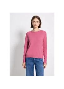 Strickpullover STREET ONE STUDIO, Damen, Gr. 46, rosa (candy pink meliert), Stoff, 30% Polyester, 29% Polyacryl, 21% Viskose, 20% Nylon, unifarben, regular fit normal, Rundhals, B&uuml;ndchen, Pullover Strickpullover, aus softem Materialmix