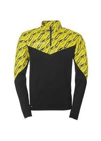 Uhlsport Progressive 28 1/4-Zip Sweatshirt Kinder schwarz/limonengelb 116