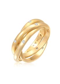 Silberring Elli Premium "Ring Wickelring Trio Basic Topas 925 Silber" Gr. 56, gold, Fingerringe, Damen, 56, Silber 925 (Sterlingsilber), Silberring