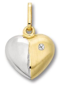 Kettenanh&auml;nger ONE ELEMENT "Herz Herz Anh&auml;nger aus 333 Gelbgold", gold, Schmuckanh&auml;nger, Damen, Gelbgold 333, Kettenanh&auml;nger