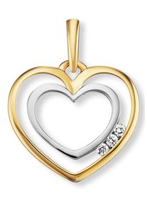 Kettenanh&auml;nger ONE ELEMENT "0.03 ct Diamant Brillant Herz Anh&auml;nger aus 585 Gelbgold", gold, Schmuckanh&auml;nger, Damen, Gelbgold 585, Kettenanh&auml;nger