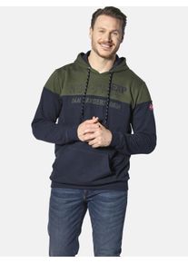 Kapuzensweatshirt Jan Vanderstorm "Sweatshirt JERRES", Herren, Gr. L, blau (dunkelblau), Obermaterial: 100% Baumwolle CO., Sweatshirts Kapuzensweatshirt