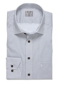 Langarmhemd MARVELIS, Damen, Gr. 43, N-Gr, natur, Web, Obermaterial: 100% Baumwolle, gemustert, comfort fit h&uuml;ftbedeckend, Rundhals, 2-Knopf-Manschette, Hemden Langarmhemd, mit Minimal-Print