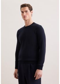 Pullunder Seidensticker "Schwarze Rose", Herren, Gr. M, dunkelblau, 100% Wolle, unifarben, regular fit, Rundhals, Pullover Pullunder, 1/1 Rundhals Uni