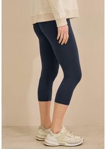 3/4-Leggings Cecil, Damen, Gr. S (38), N-Gr, universal blau, Jersey, Obermaterial: 95% Baumwolle, 5% Elasthan, unifarben, k&ouml;rpernah 3/4-L&auml;nge, Hosen 3/4-Leggings, Capri mit Stretch und elastischem Bund