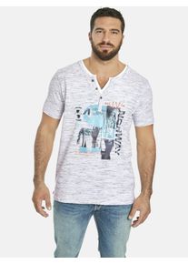 T-Shirt Jan Vanderstorm "T-Shirt BALTFRIED", Herren, Gr. XL, grau (hellgrau melange), Obermaterial: 95% Baumwolle CO. 5% Polyester COOLMAX PES(Coolmax)., Shirts T-Shirt