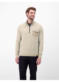Troyer Lerros, Herren, Gr. 3XL, tender beige malange, Web, Obermaterial: 100% Baumwolle, unifarben, normal h&uuml;ftbedeckend, Rundhals, B&uuml;ndchen, Pullover Troyer, in Struktur-Strick-Optik