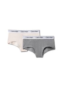 Hipster "2PK SHORTY", M&auml;dchen, Gr. 164/170, rosa, grau, Jersey, Obermaterial: 95% Baumwolle, 5% Elasthan, Calvin Klein Underwear, unifarben, k&ouml;rpernah, Unterhosen Hipster, Mit Markennamen auf dem Bund, f&uuml;r Kinder