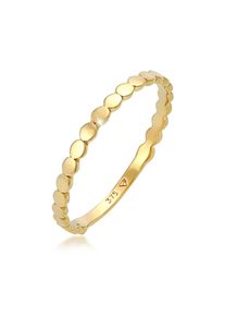 Silberring Elli Premium "Ring Pl&auml;ttchen Rund Stapelring Geo Basic 375 Gelbgold" Gr. 58, gold, Fingerringe, Damen, 58, Gelbgold 375, Silberring