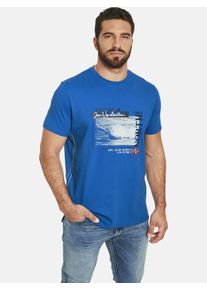 Rundhalsshirt Jan Vanderstorm "T-Shirt PITTER", Herren, Gr. L, blau (royal blau), Obermaterial: 100% Baumwolle CO., Shirts Rundhalsshirt