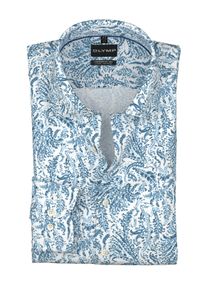 Langarmhemd OLYMP "Big & Tall", Damen, Gr. 48, N-Gr, bleu, Web, Obermaterial: 100% Baumwolle, gemustert, normal, 2-Knopf-Manschette verstellbar, Hemden Langarmhemd, New Kentkragen, comfort fit