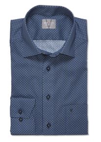 Langarmhemd MARVELIS, Damen, Gr. 48, N-Gr, marine, Web, Obermaterial: 100% Baumwolle, gemustert, comfort fit h&uuml;ftbedeckend, Rundhals, 2-Knopf-Manschette, Hemden Langarmhemd, mit Minimal-Print
