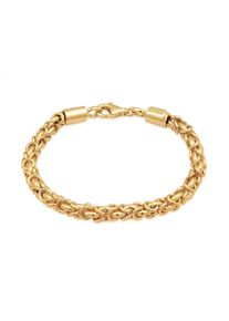 Armkette Kuzzoi "Armband K&ouml;nigskette Klassik 925 Silber" Gr. 210, gold, Armb&auml;nder, Herren, 210, Silber 925 (Sterlingsilber), Armkette