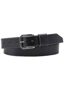 Levi's Lederg&uuml;rtel LEVI'S "WIDE LOOP TWO HORSE BELT", Damen, Gr. 85, schwarz (regular schwarz), Rindsleder, unifarben, G&uuml;rtel Lederg&uuml;rtel, mit Logopr&auml;gung