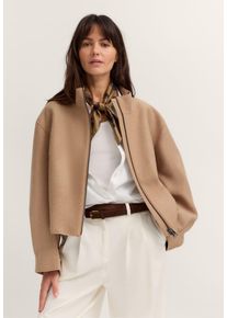 Wolljacke Bugatti "Loose Fit", Damen, Gr. 38, 70, braun, 100% Wolle, unifarben, loose fit, Jacken Wolljacke, aus einem italienischen Oberstoff