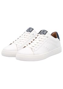 Sneaker RIEKER SPORT, Herren, Gr. 46, bunt (wei&szlig;, dunkelblau), Leder, Schuhe Sneaker, mit Leder-Innenfutter, Freizeitschuh, Halbschuh, Schn&uuml;rschuh, Topseller