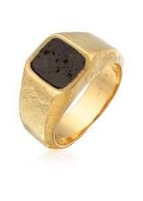 Siegelring HAZE & GLORY "Ring Siegelring - Firestarter 925 Silber" Gr. 56, gold, Fingerringe, Herren, 56, ohne Stein, Silber 925 (Sterlingsilber), 10mm, Siegelring